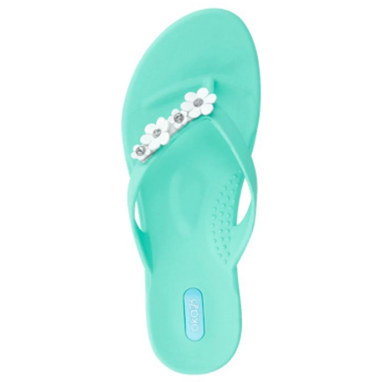 Oka-B's "Loren" Women's Flip Flops with Feminine Daisy Charms