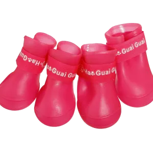 Pet Dog Rain Boots Booties Waterproof Protective Rubber Shoes