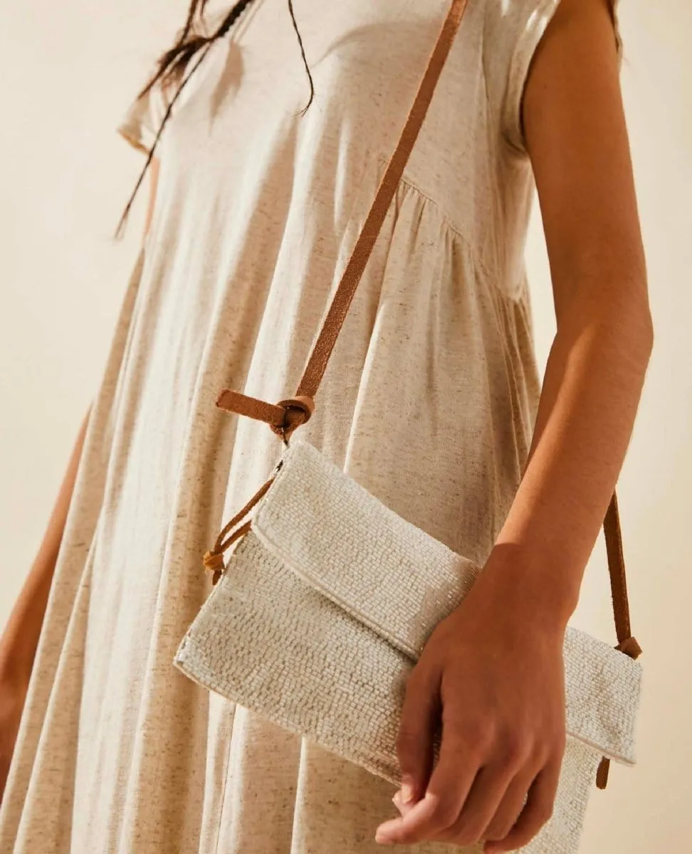 Plus One Embellished Cros Bag Ivory