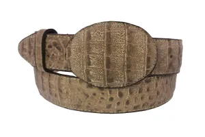 Rustic Sand #120 Crocodile Belly Print Leather Belt - Removable Buckle