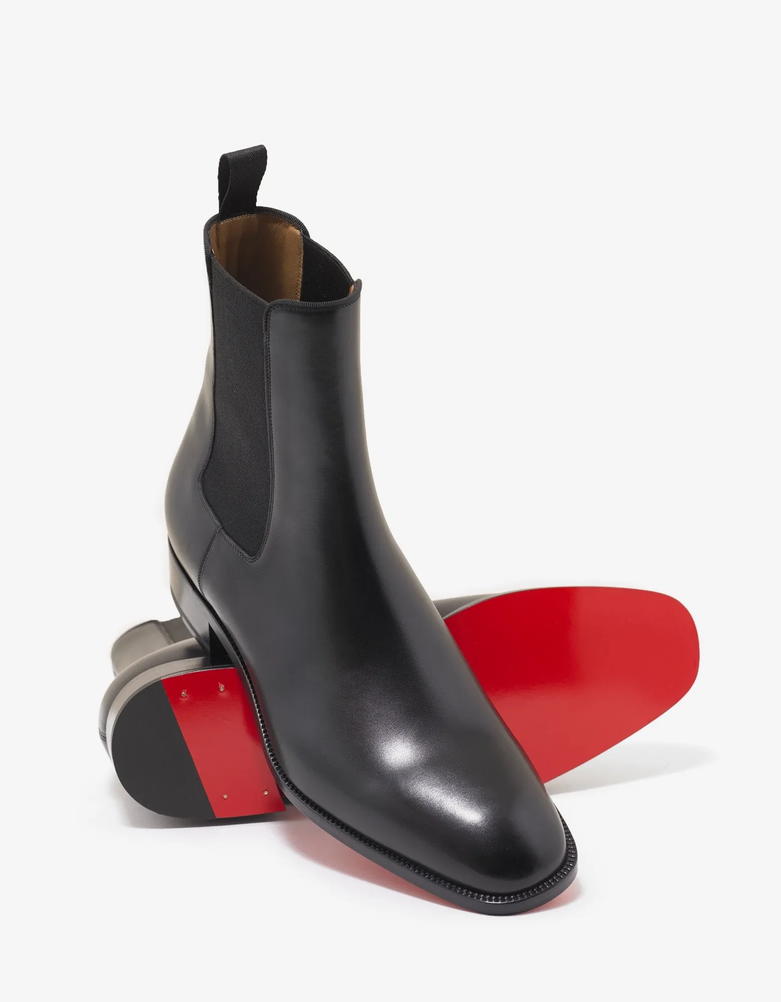 Samson Flat Black Leather Chelsea Boots -