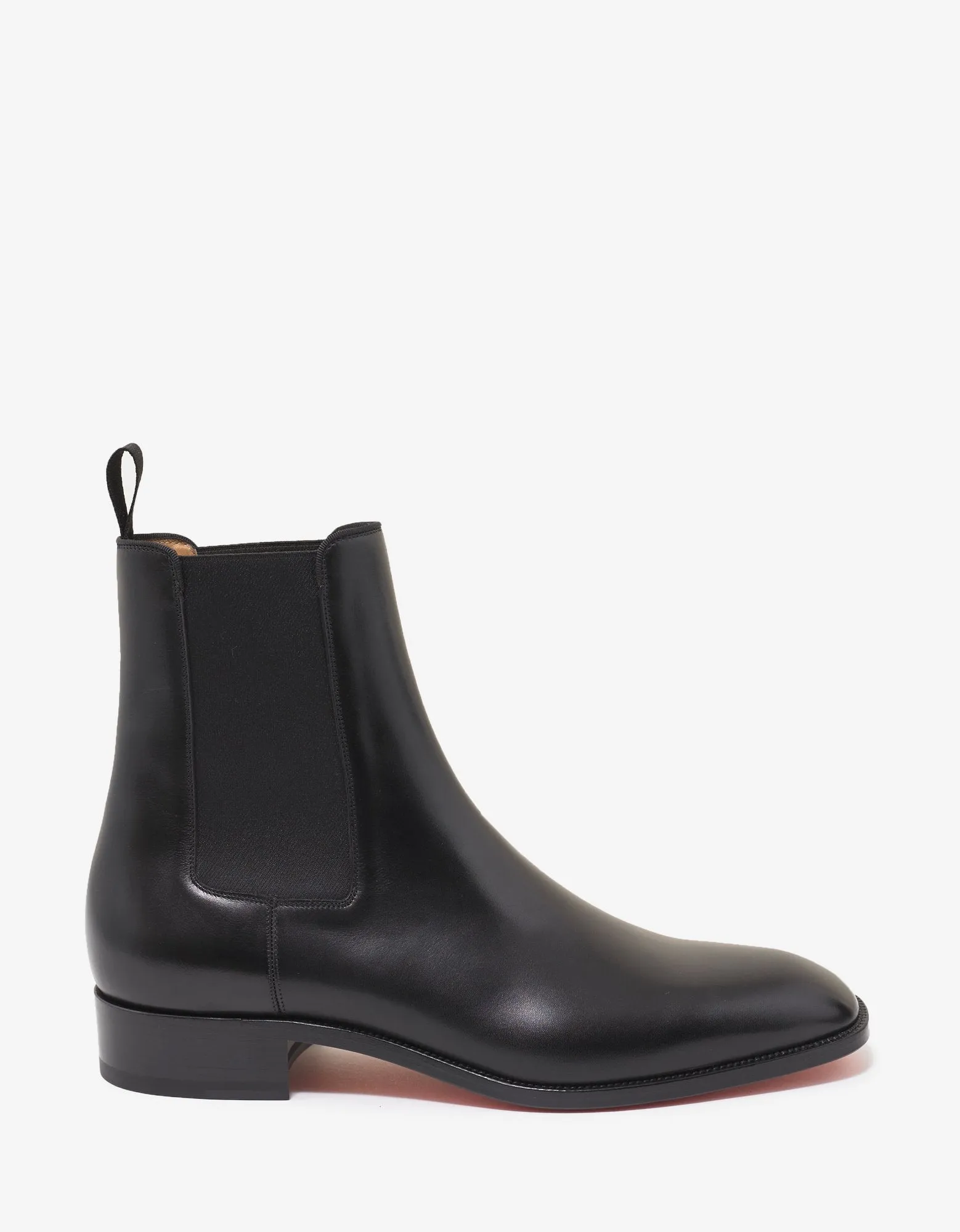 Samson Flat Black Leather Chelsea Boots -