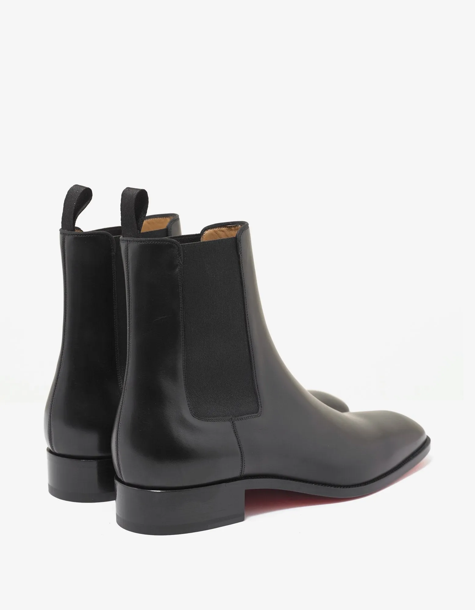 Samson Flat Black Leather Chelsea Boots -