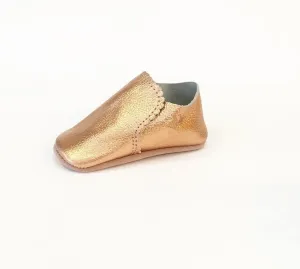 Scalloped Loafer Shoes - Rose Gold