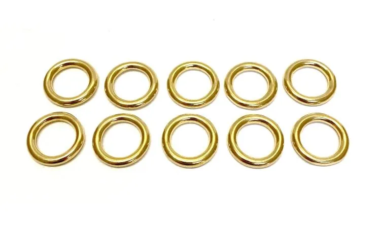 Solid Brass O-Rings 16mm 20mm 25mm 38mm 50mm For Dog Leads Collars Horse Reigns Leather Crafts x2 x5 x10 x25 x50