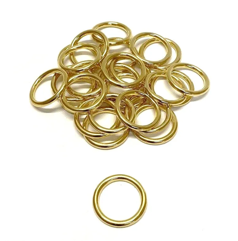 Solid Brass O-Rings 16mm 20mm 25mm 38mm 50mm For Dog Leads Collars Horse Reigns Leather Crafts x2 x5 x10 x25 x50