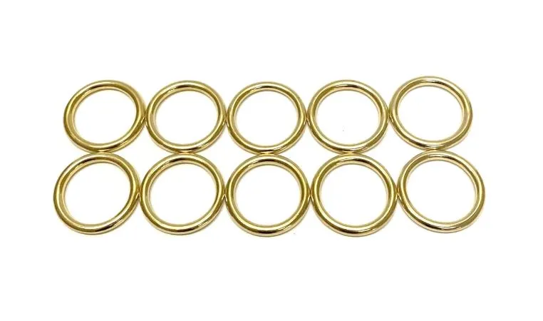 Solid Brass O-Rings 16mm 20mm 25mm 38mm 50mm For Dog Leads Collars Horse Reigns Leather Crafts x2 x5 x10 x25 x50