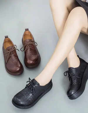 Spring Lace Up Handmade Waterproof Wedge Shoes