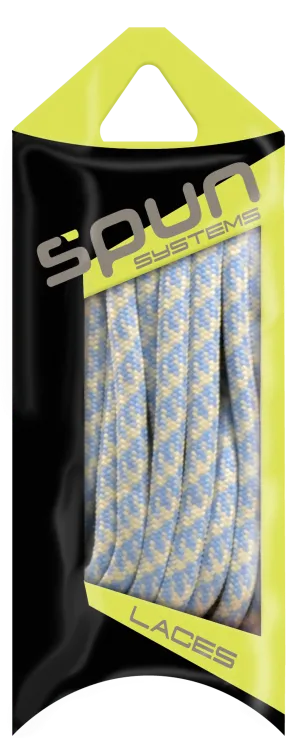 Spun™ Round Houndstooth ShoeLaces - Neon Blue & White