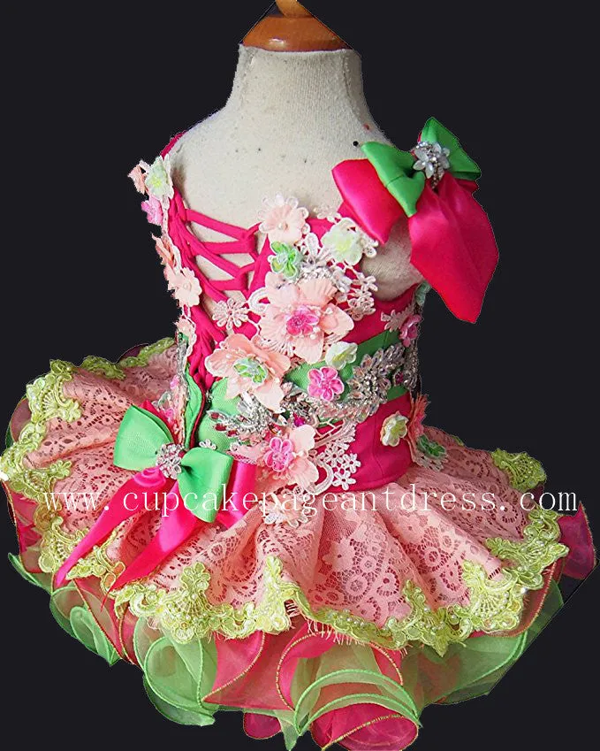 Stunning Beaded Lace Little Princess Nations Cupcake Pageant Dress