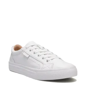 Taos Women's Plim Soul Lux Leather Sneaker in White