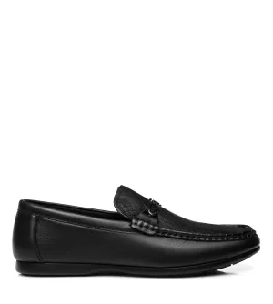 TARRAMARRA Nixon Men Leather Casual Flat Moccasin Black