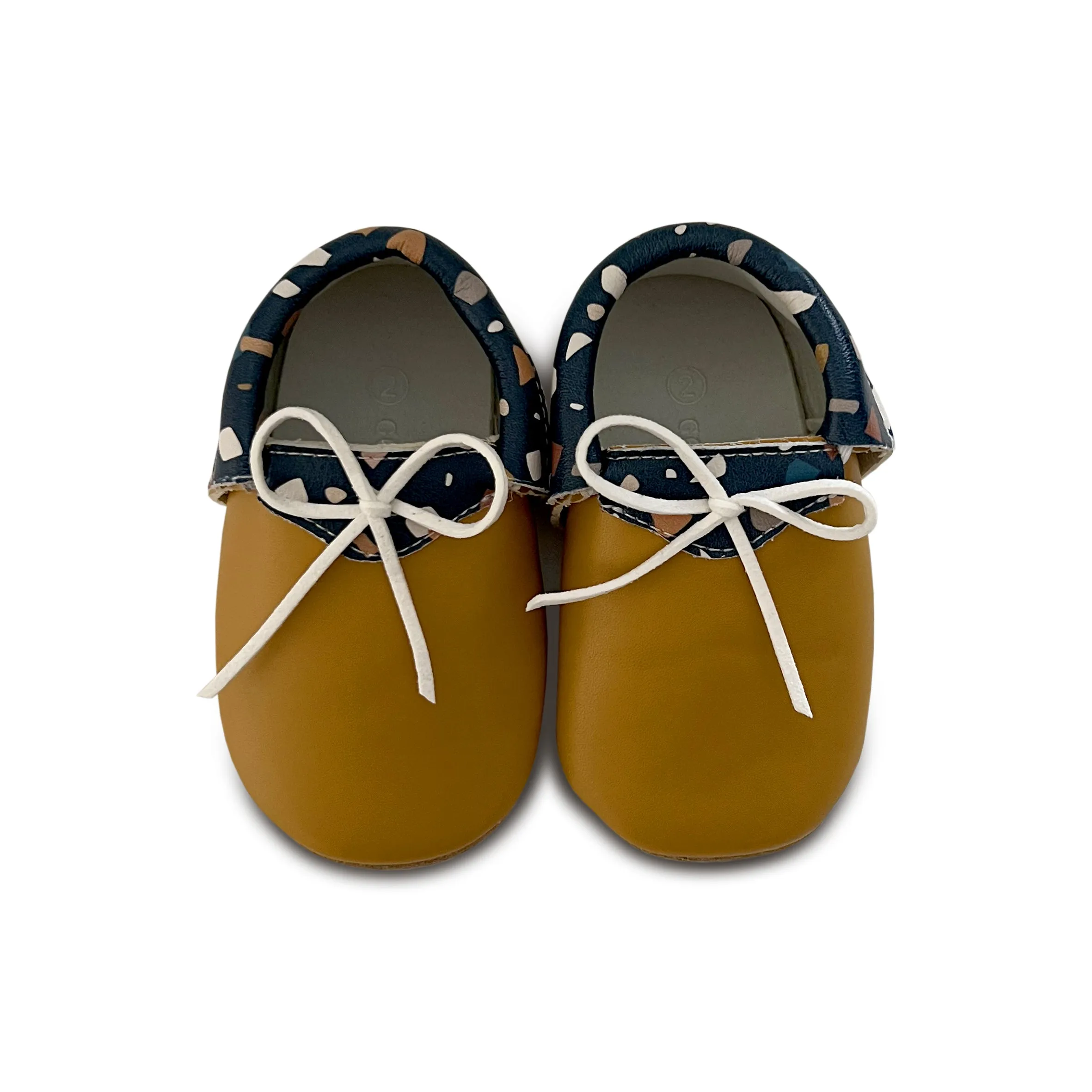 Terrazo Print Kids Leather Moccasins