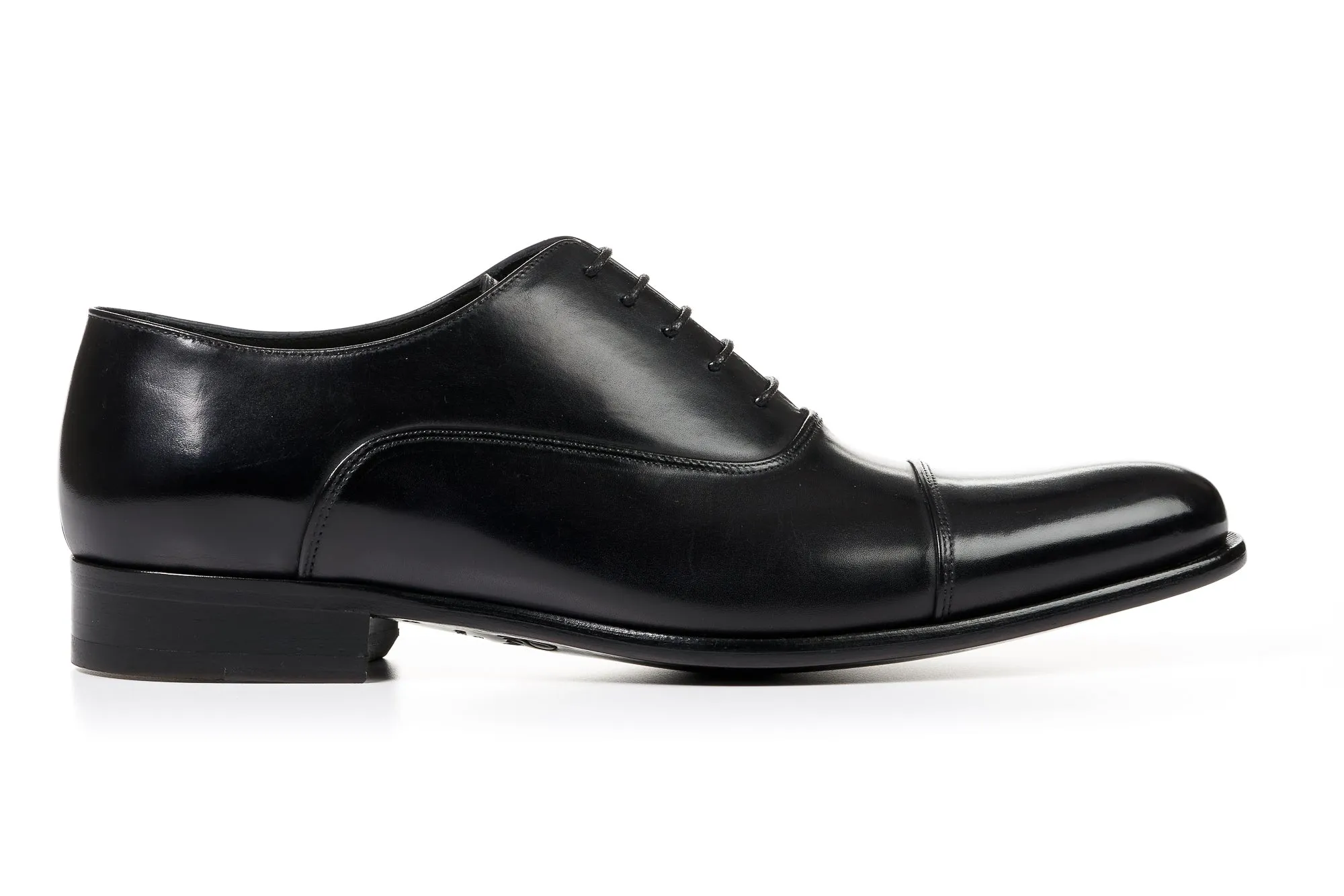 The Cagney II Stitched Cap-Toe Oxford - Nero