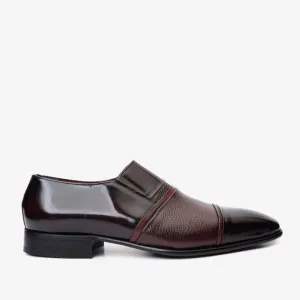 The Everest Burgundy & Burneshed Leather Cap Toe Dress Loafer Men Shoe