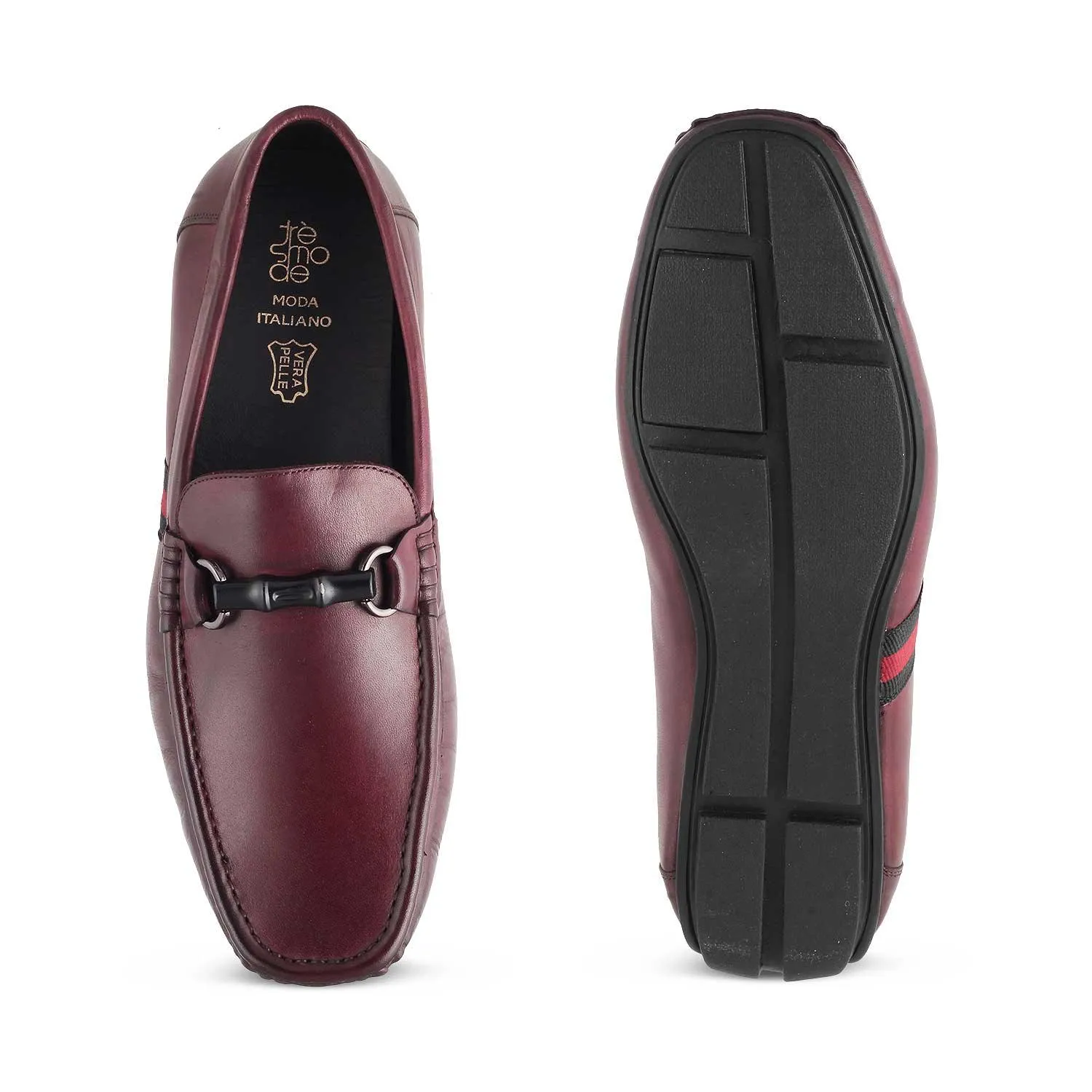 The Monacoa Wine Men's Handcrafted Leather Driving Loafers Tresmode