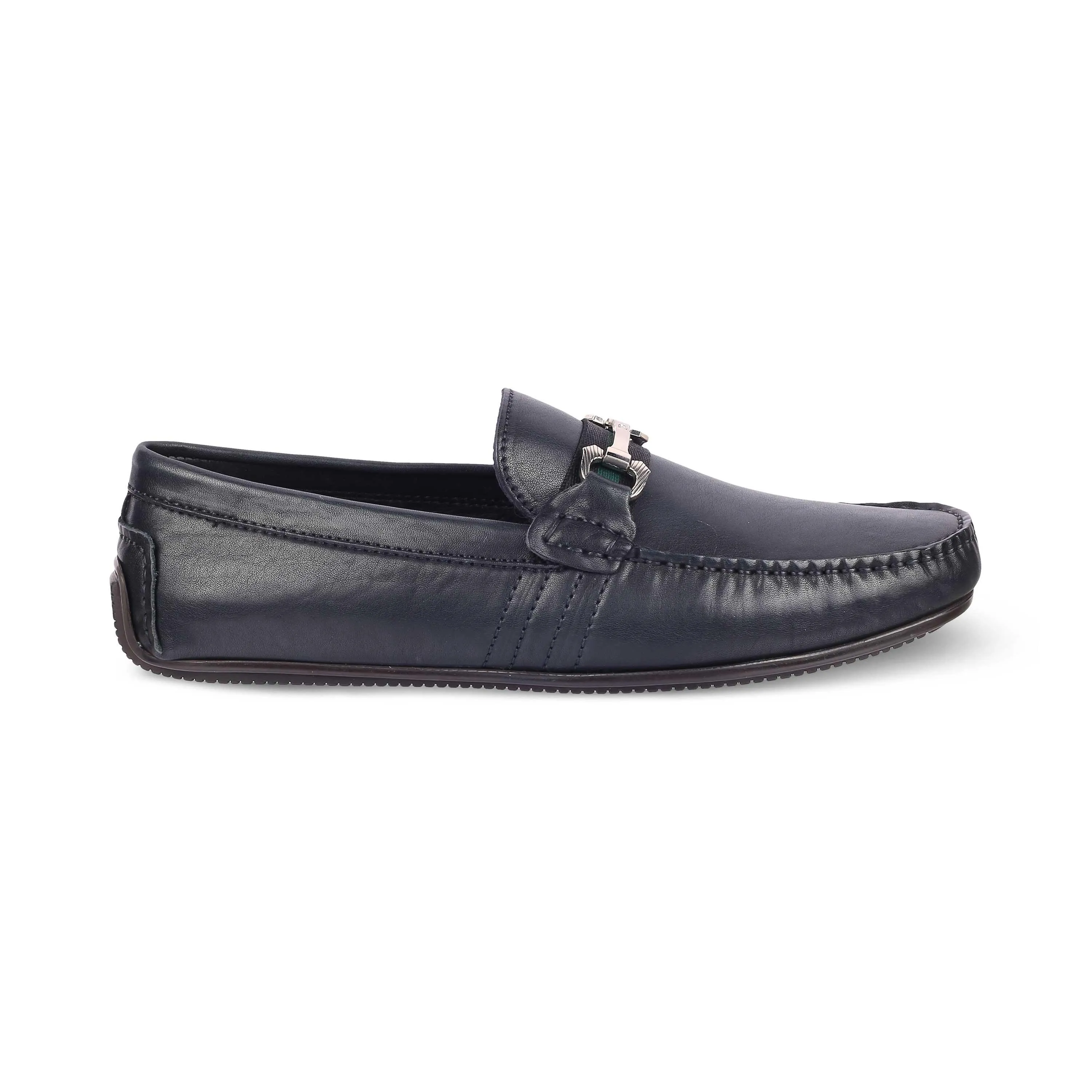 Tresmode Leavre Blue Men's Leather Driving Loafers