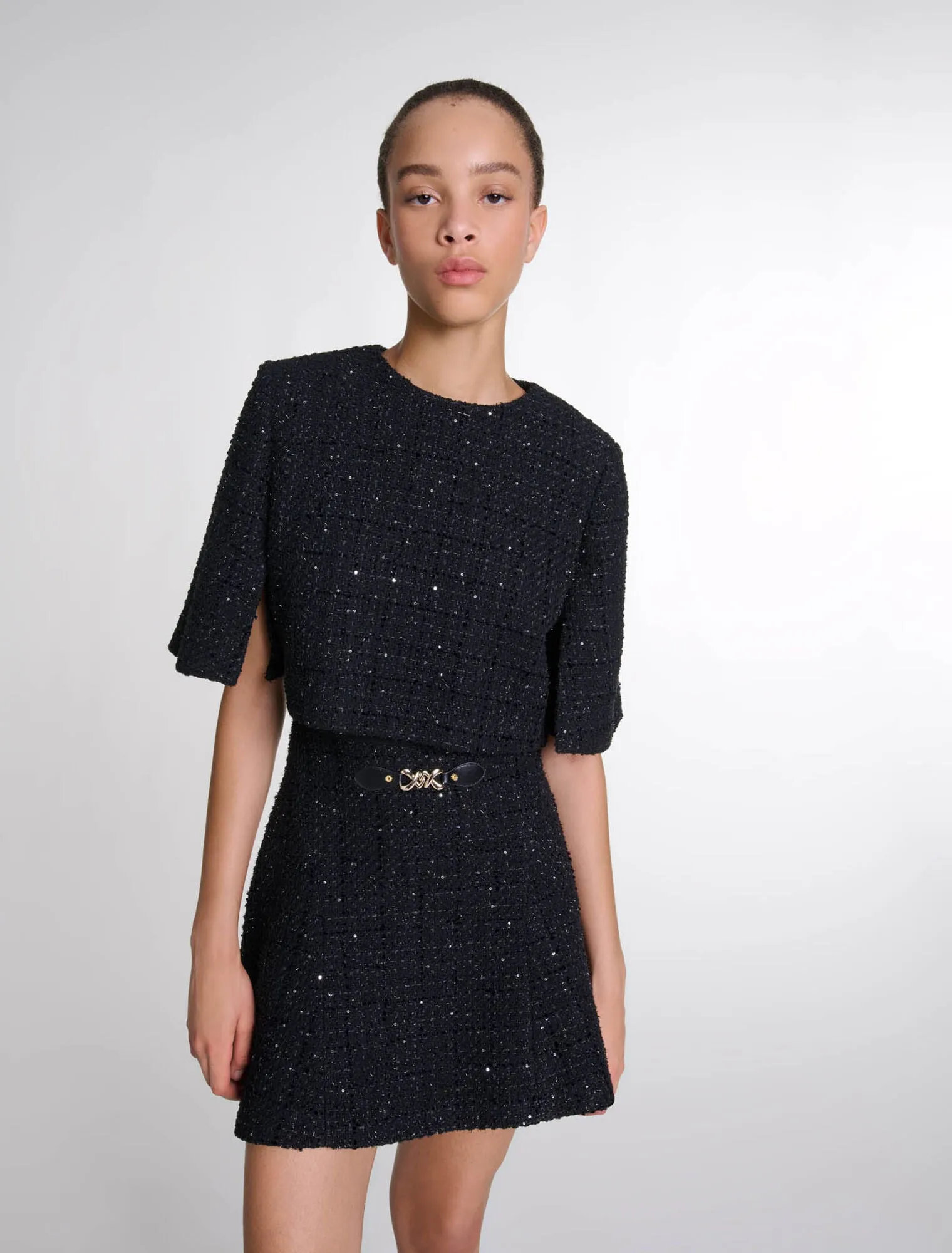 Tweed 2-in-1 short dress