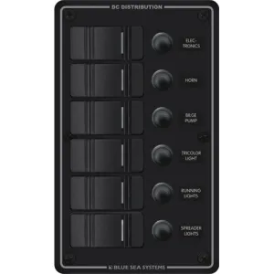 Water Resistant Circuit Breaker Panel 6 Position-Black