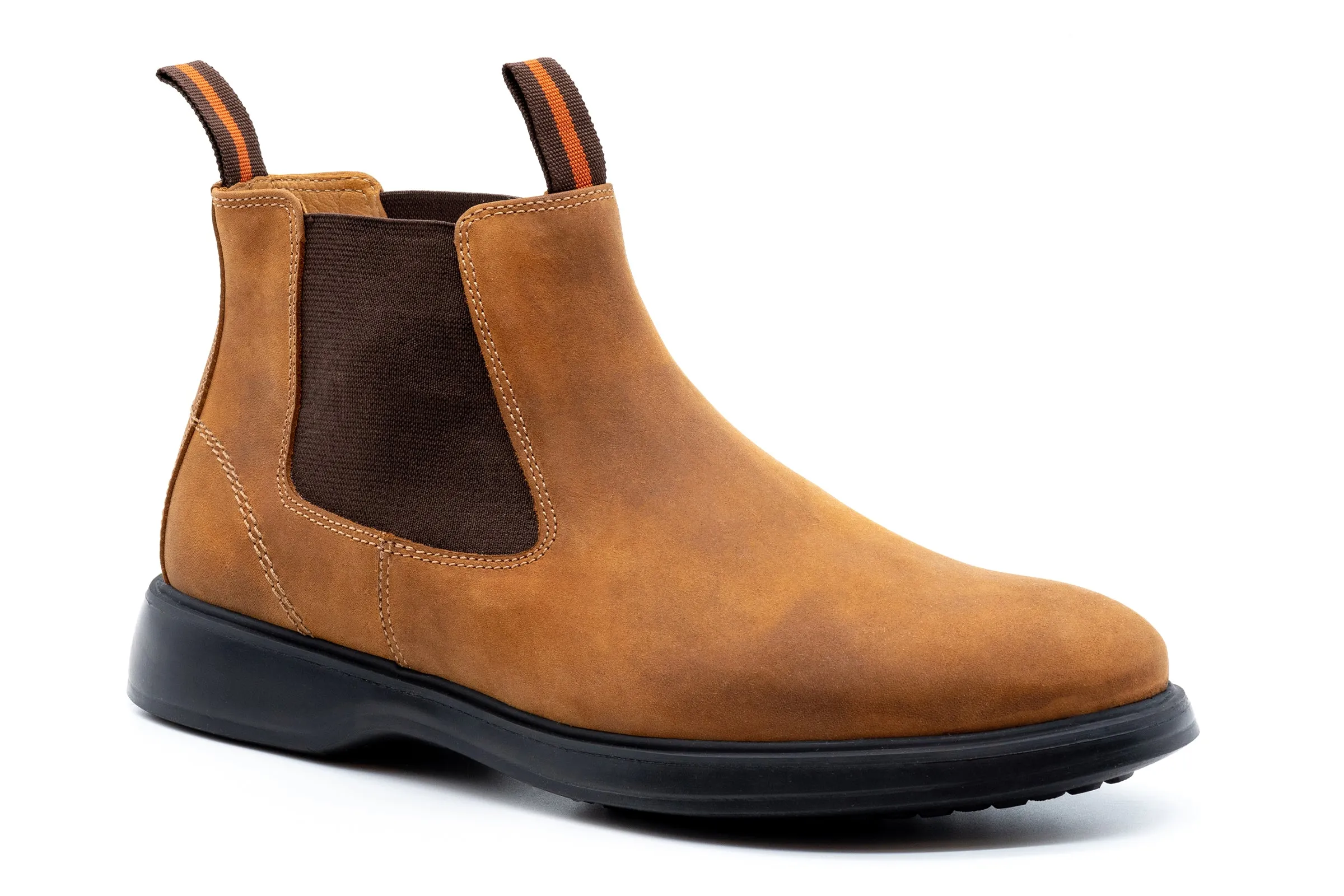 Windsor Nubuck Chelsea Boots - Caramel