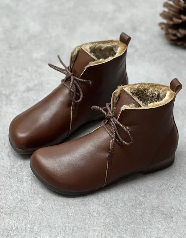 Winter Waterproof Handmade Retro Boots with Fur