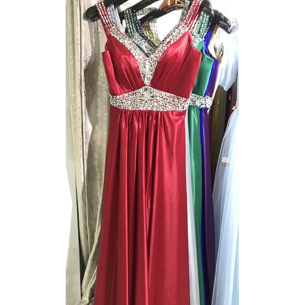 Women Beaded Event Dress Formal Long Wedding Bridesmaid Dress