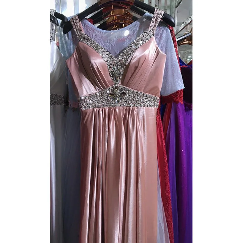 Women Beaded Event Dress Formal Long Wedding Bridesmaid Dress