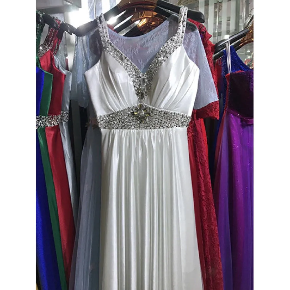 Women Beaded Event Dress Formal Long Wedding Bridesmaid Dress