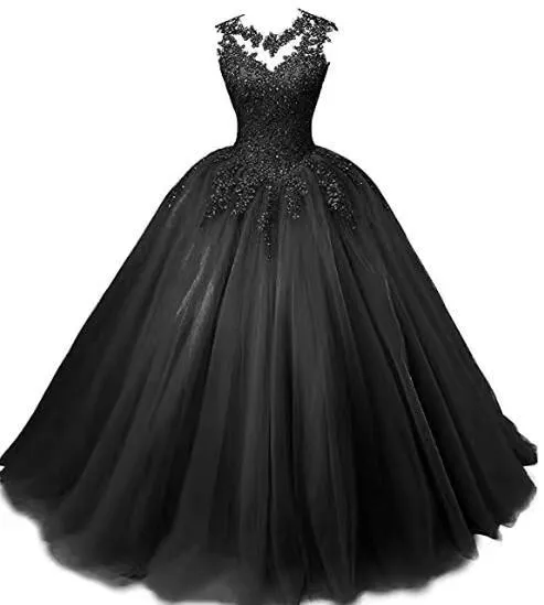 Women Beaded Lace Quinceanera Dresses Sweet 16 Appliques Prom Ball Gown