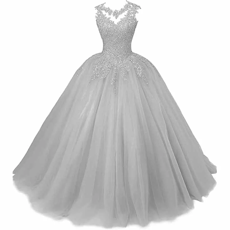 Women Beaded Lace Quinceanera Dresses Sweet 16 Appliques Prom Ball Gown