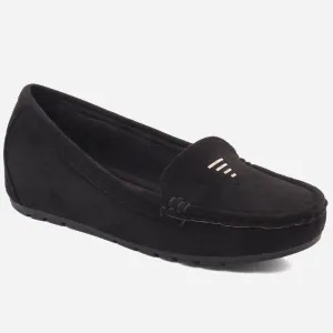 WOMEN "BETTI" SUEDE COMFORT RUBBER SOLE MOCCASINS