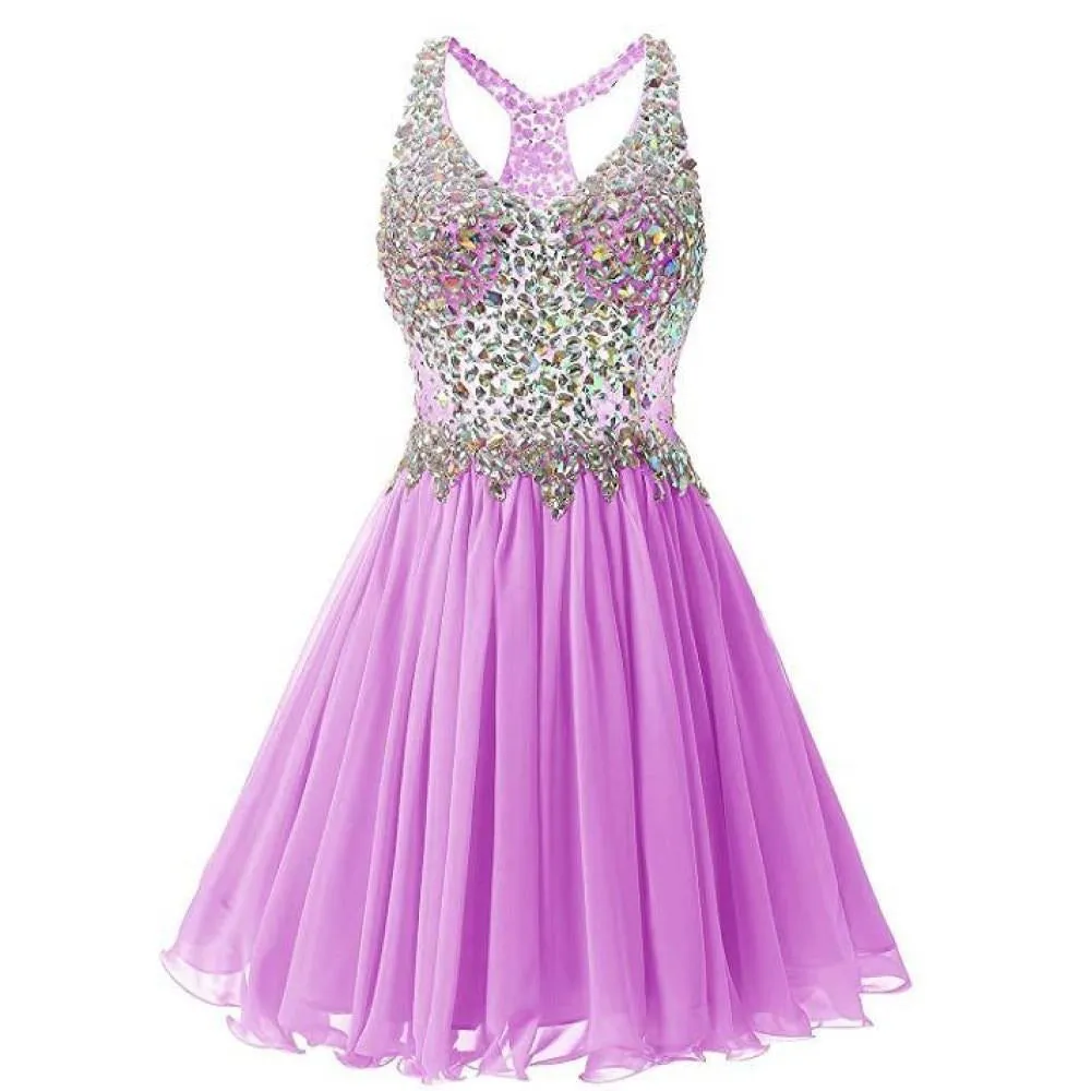 Women's Beaded Prom Dresses Short Bridesmaid Homecoming Dress