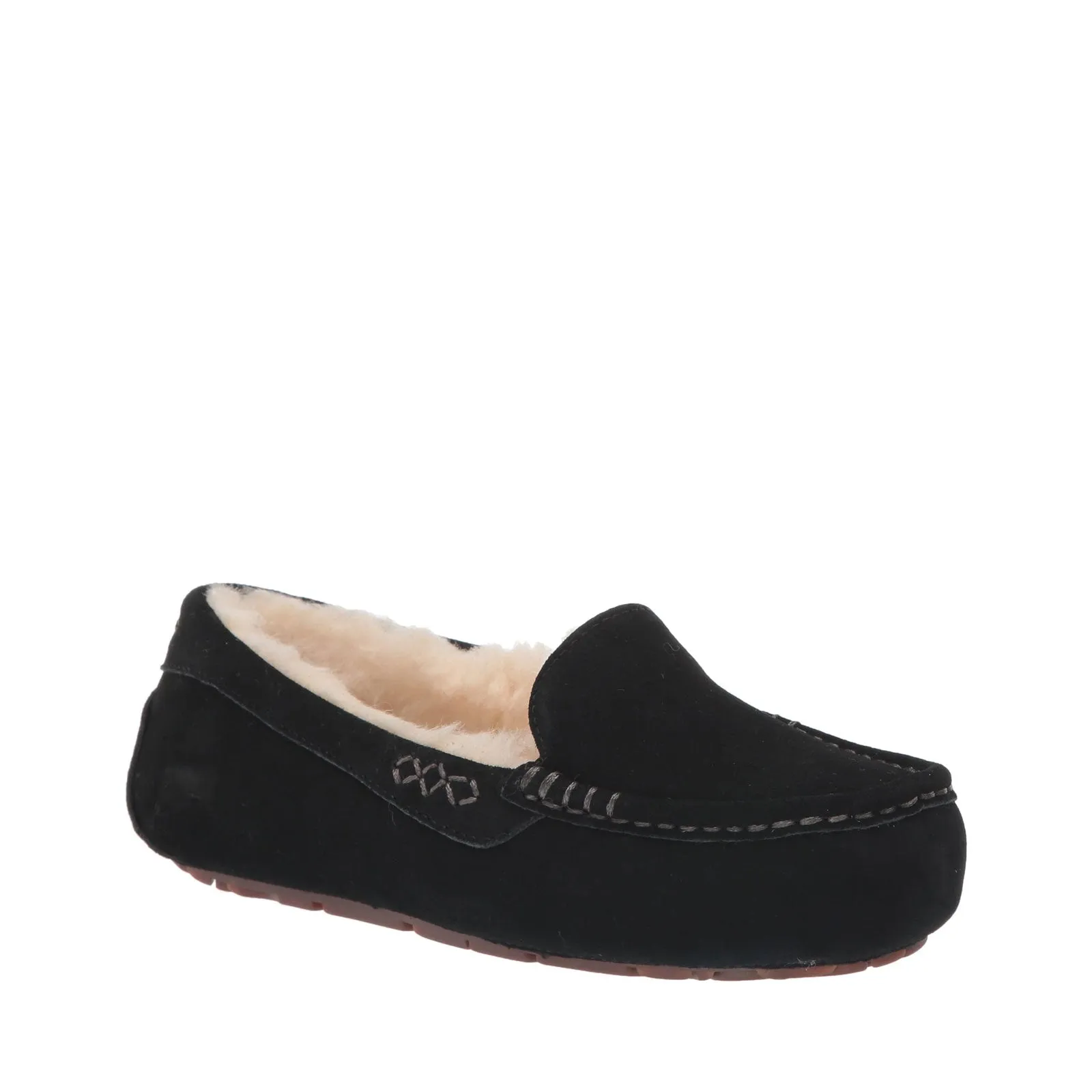 Women's Shoes UGG ANSLEY Suede Indoor/Outdoor Moccasin Slippers 1106878 BLACK