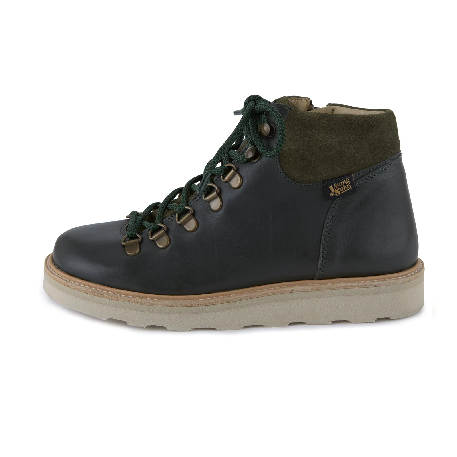 Young Soles Eddie Hiking Hunter Green Leather Boots